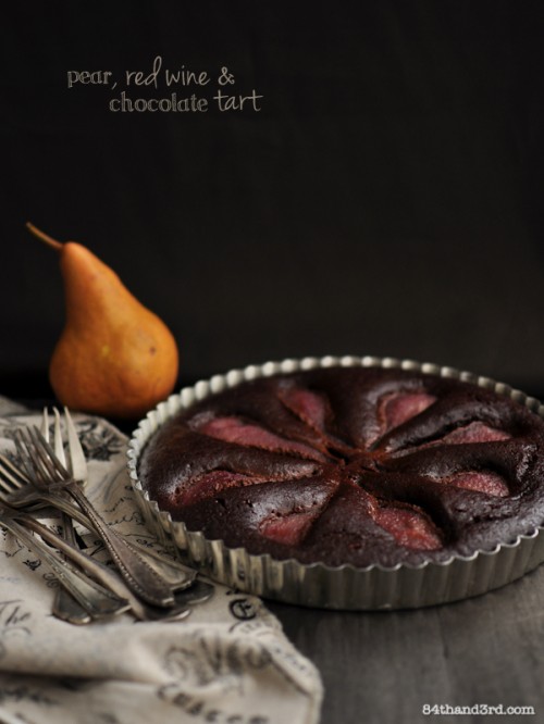 Spiced Pear, Red Wine & Chocolate Cake
