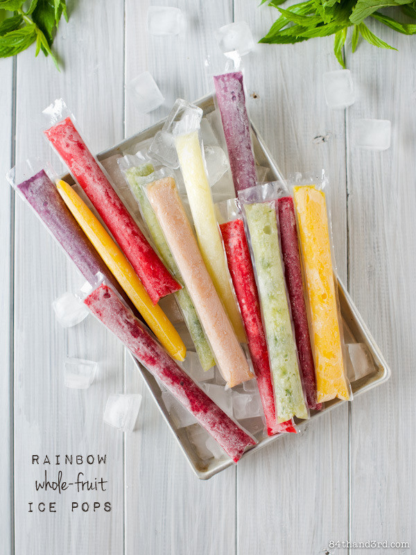 Rainbow Whole-Fruit Popsicles (Ice Pops)