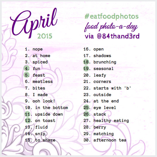 April 2015 Photo Challenge #eatfoodphotos: The Food Photo-A-Day!