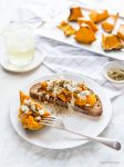 Pumpkin, Tahini, Goat Cheese Toast